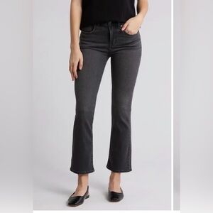 Madewell Mid Rise Kick Out Jeans Size 25 petite black denim Stretch